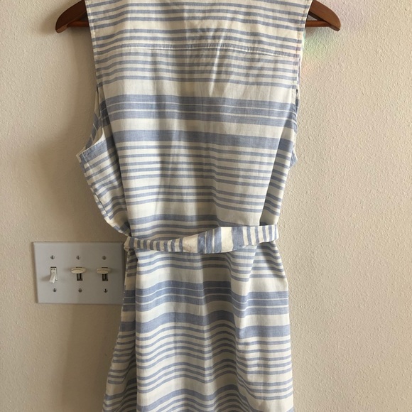 Sleeveless blue striped J Crew button up - Picture 5 of 5